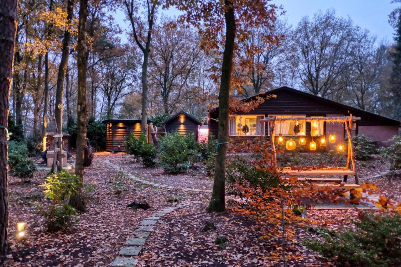 Lodge In Een Bosrijke Omgeving Met Hottub & Sauna Opt Rheezerveen ภายนอก รูปภาพ
