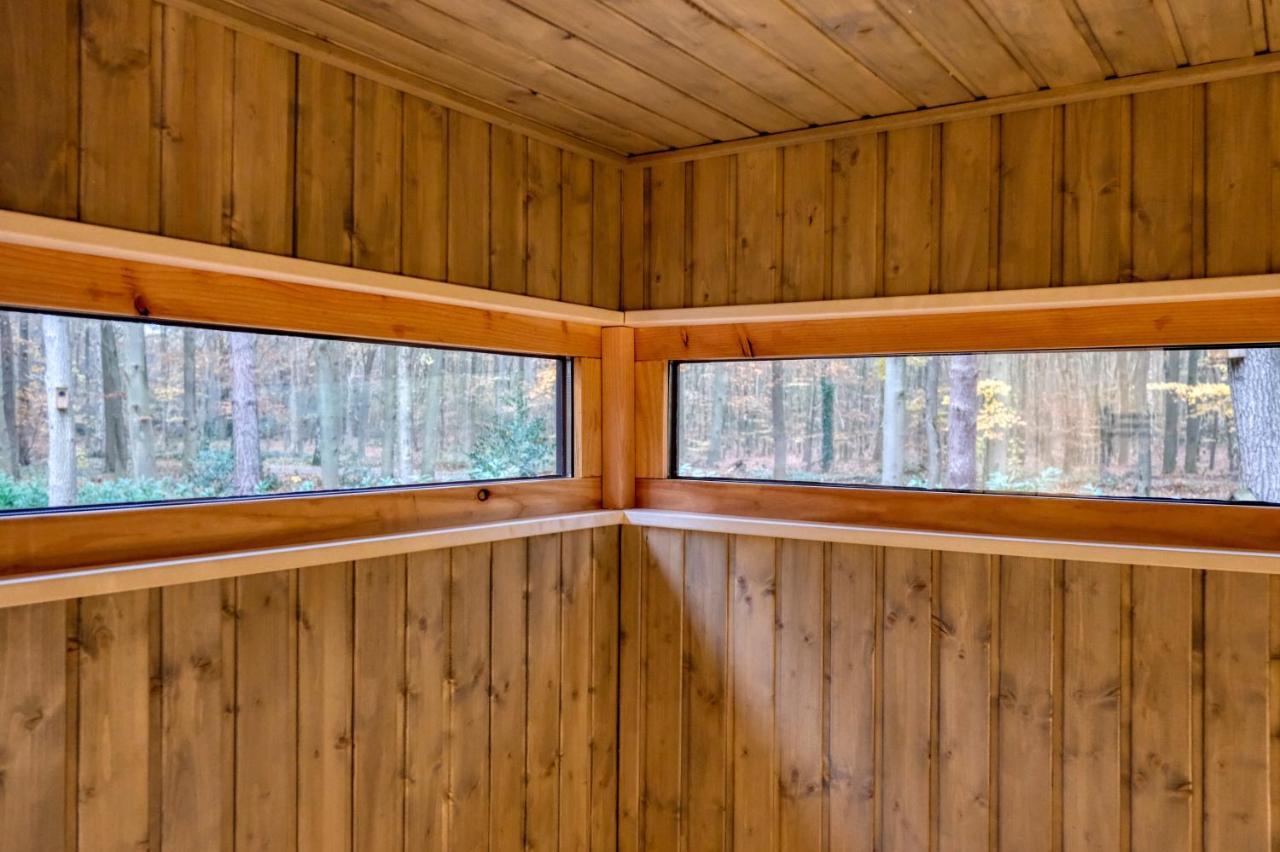 Lodge In Een Bosrijke Omgeving Met Hottub & Sauna Opt Rheezerveen ภายนอก รูปภาพ